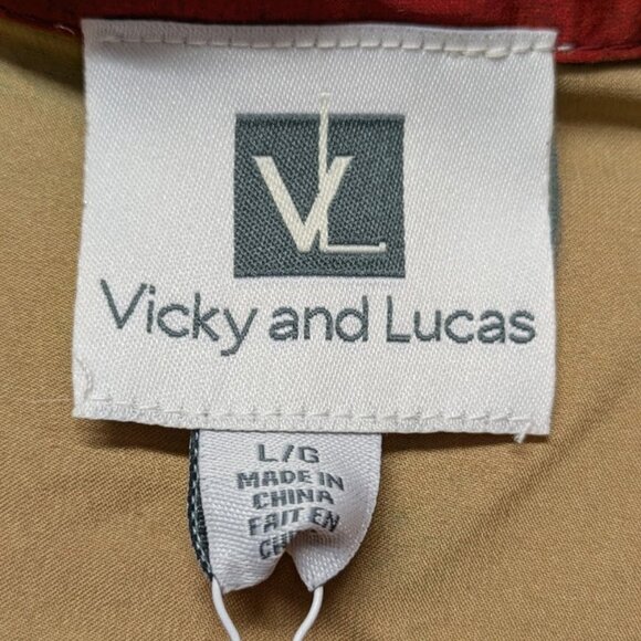 Vicky and Lucas Red with Black and Brown Floral Printed Design 2n1 Coord Set - L - Picture 5 of 8